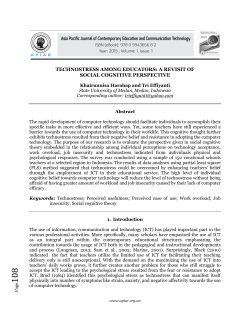 TECHNOSTRESS AMONG EDUCATORS: A REVISIT OF SOCIAL