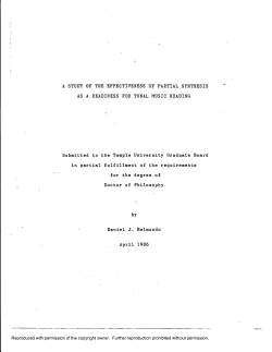 A STUD~ OF THE EFFECTIVENESS OF PARTIAL SYNTHESIS AS A