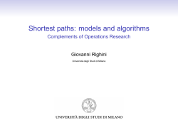 Shortest paths: models and algorithms