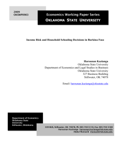 Income Risk and Household Schooling Decisions in Burkina Faso