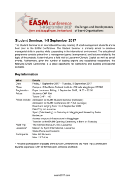 Student Seminar, 1-5 September 2017