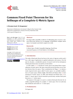 Common Fixed Point Theorem for Six Selfmaps of a Complete G