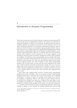 1 Introduction to Dynamic Programming