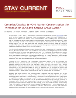 Cumulus/Citadel: Is 40% Market Concentration the Threshold for