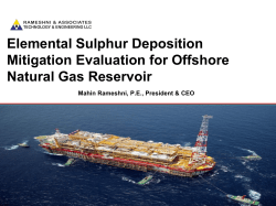 Elemental Sulphur Deposition Mitigation Evaluation for Offshore