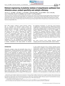 Rational engineering of plasticity residues of sesquiterpene