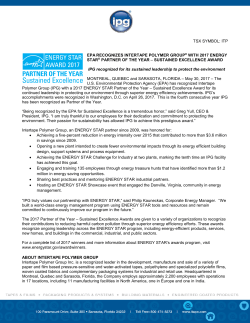 EPA Recognizes Intertape Polymer Group&reg; with 2017 ENERGY