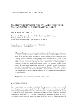 MARKET MECHANISM FOR DYNAMIC RESOURCE
