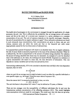 BAYES THEOREM and RADON RISK - aarst-nrpp