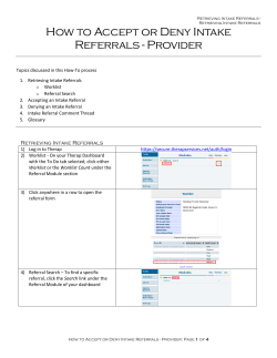 How to Accept or Deny Intake Referrals - Provider