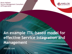 An example ITIL-based model for effective Service