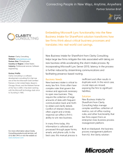 Embedding Microsoft Lync functionality into the New Business