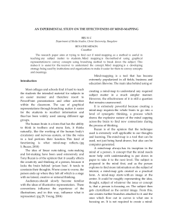 AN EXPERIMENTAL STUDY ON THE EFFECTIVENESS OF MIND