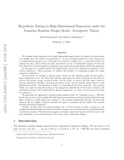 Hypothesis Testing in High-Dimensional Regression under the