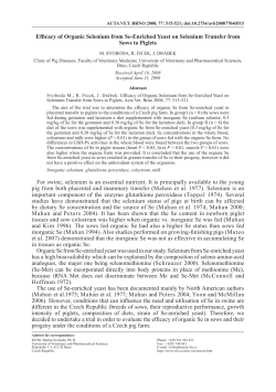 Efficacy of Organic Selenium from Se
