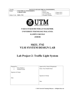 Lab 2 &ndash; Traffic Light System