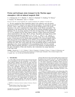 Proton and hydrogen atom transport in the Martian upper