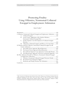 Promoting Finality: Using Offensive, Nonmutual Collateral