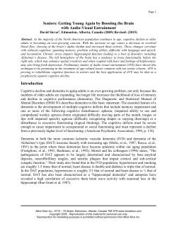 Cognitive decline in older adults is an ever