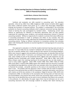 Active Learning Exercises to Enhance Synthesis and Evaluation