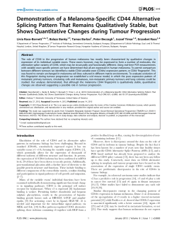 Demonstration of a Melanoma-Specific CD44 Alternative Splicing
