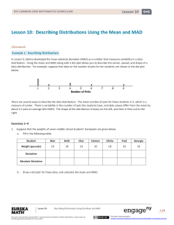 6&bull;6 Lesson 10 Lesson 10: Describing Distributions