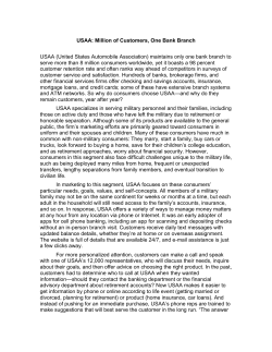 USAA: Million of Customers, One Bank Branch USAA (United States