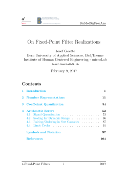 On Fixed-Point Filter Realizations - HuCE