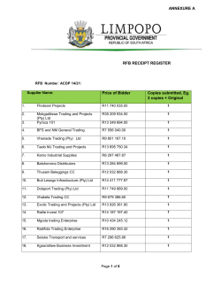 Bid Receipt Register ACDP 14 21 re advert