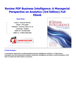 Review PDF Business Intelligence: A Managerial