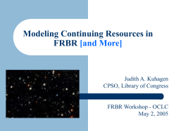 Modeling Continuing Resources in FRBR