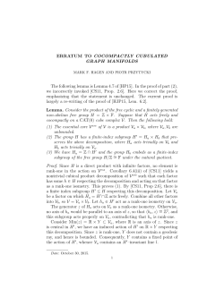 ERRATUM TO COCOMPACTLY CUBULATED