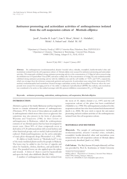 Antitumor promoting and actioxidant activities of