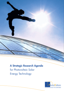 A Strategic Research Agenda for Photovoltaic Solar Energy