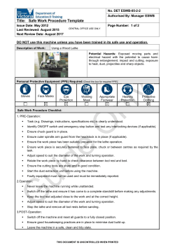 Safe Work Procedure Template