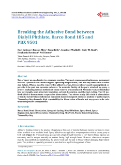 Breaking the Adhesive Bond between Dialyll Phthlate, Barco Bond
