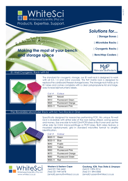 Storage Boxes and Tube Racks from MBP and Labnet - 2012