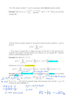 7.1. The random variable Y = g(X) is sometimes called derived