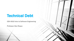 Managing Technical Debt