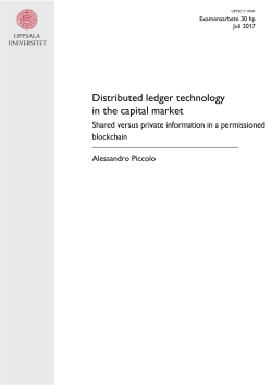 Distributed ledger technology in the capital market