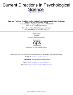 Fact and Fiction in Cognitive Ability Testing for Admissions