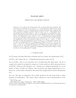 PLANAR ARCS 1. Introduction. Let Fq denote the finite field