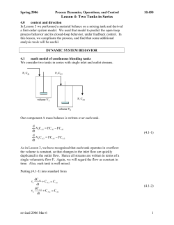 Lesson 4: Two Tanks in Series