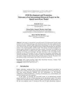 OER Development and Promotion. Outcomes of an International