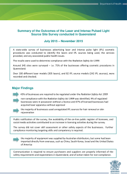 Summary report on the laser and intense pulsed light source site