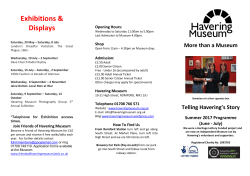 Programme - Havering Museum