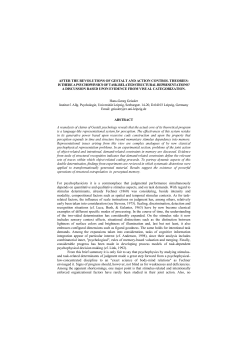 after the revolutions of gestalt and action control theories: is there a