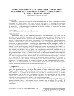 formation of optically-observable lipid bilayer membrane by sliding