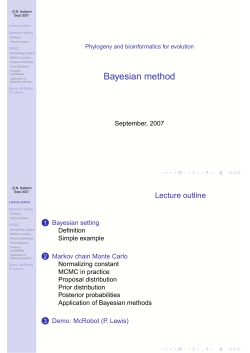 Phylogeny and bioinformatics for evolution [30pt] Bayesian