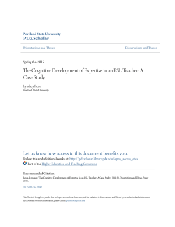 The Cognitive Development of Expertise in an ESL